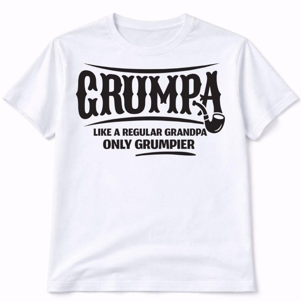 Grumpa Grandpa Graphic T Shirt Trendy Boutique Style Tee Mens White